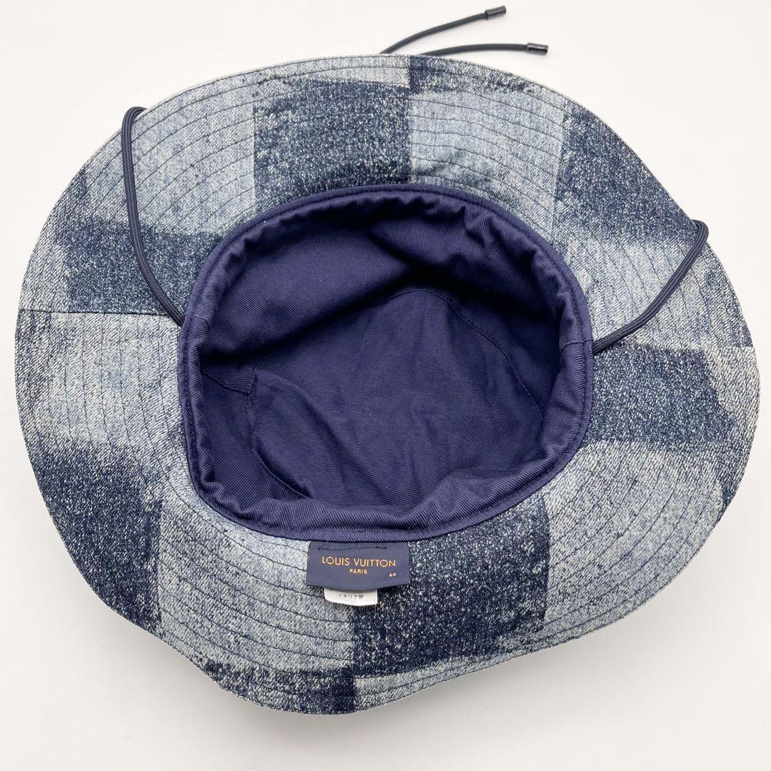 ルイヴィトン　ハット シャポー　スケーター　ダミエ ソルト　ブルー デニム　60