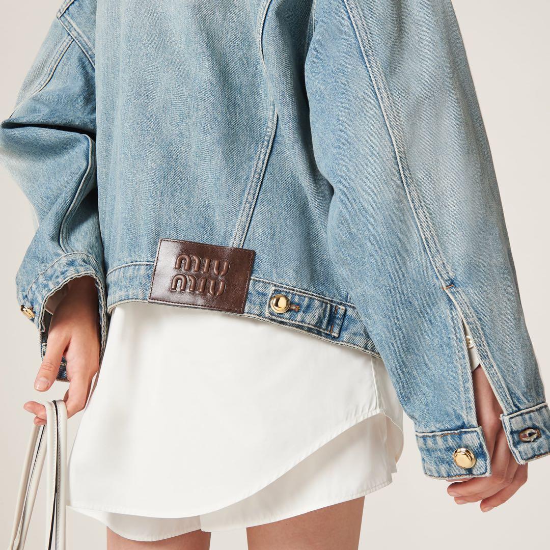 MIUMIU ミュウミュウ ロゴ入り デニムジャケット