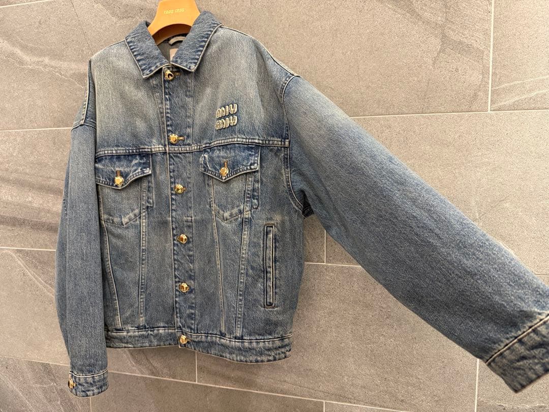 MIUMIU ミュウミュウ ロゴ入り デニムジャケット