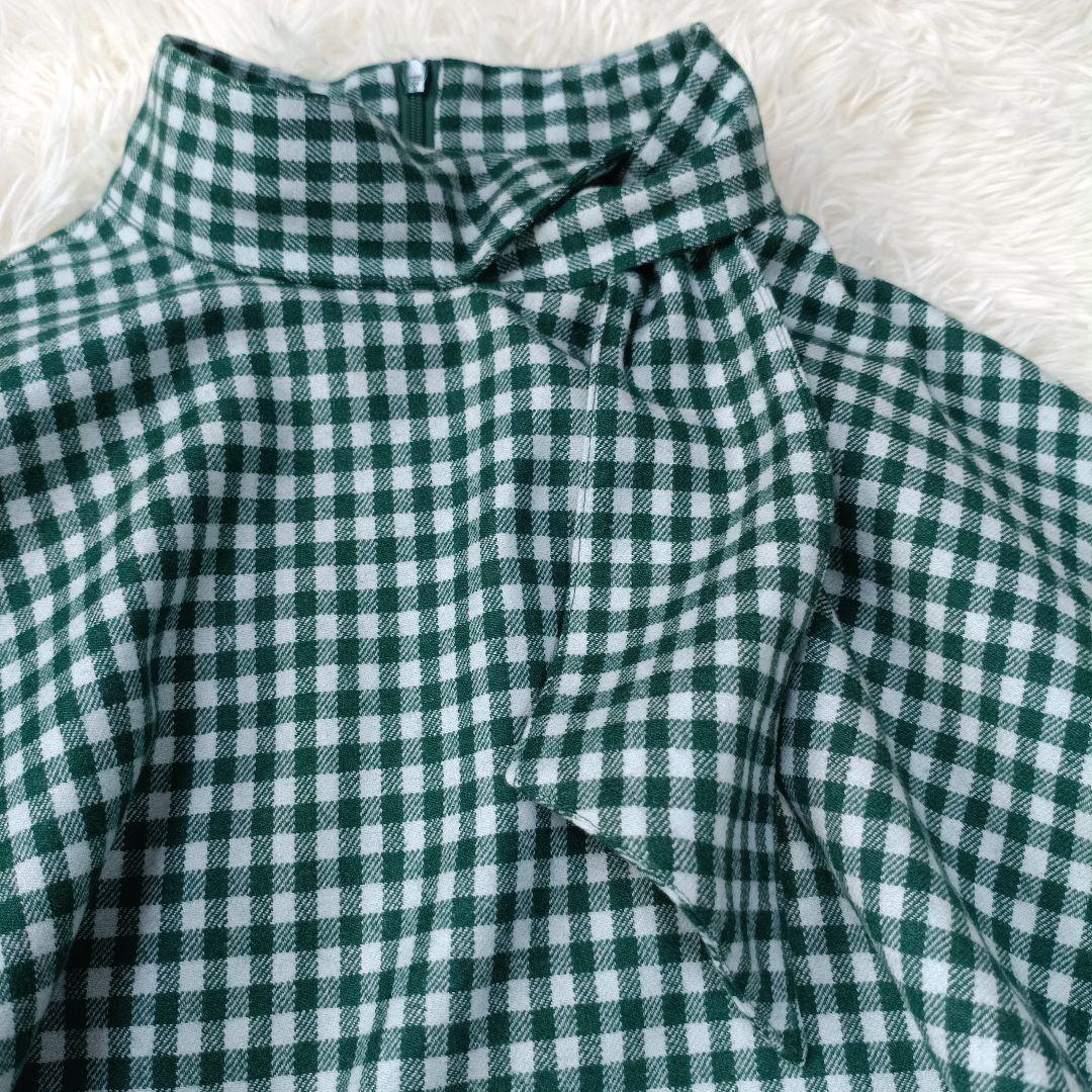 美品✨SHE Tokyo　カシミヤ混　ボリュームスリーブ ボウタイブラウス