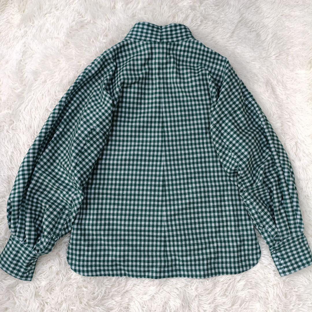 美品✨SHE Tokyo　カシミヤ混　ボリュームスリーブ ボウタイブラウス