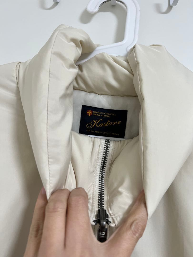 Kastane カスタネキャンディスリーブリバーシブルコートアイボリーM