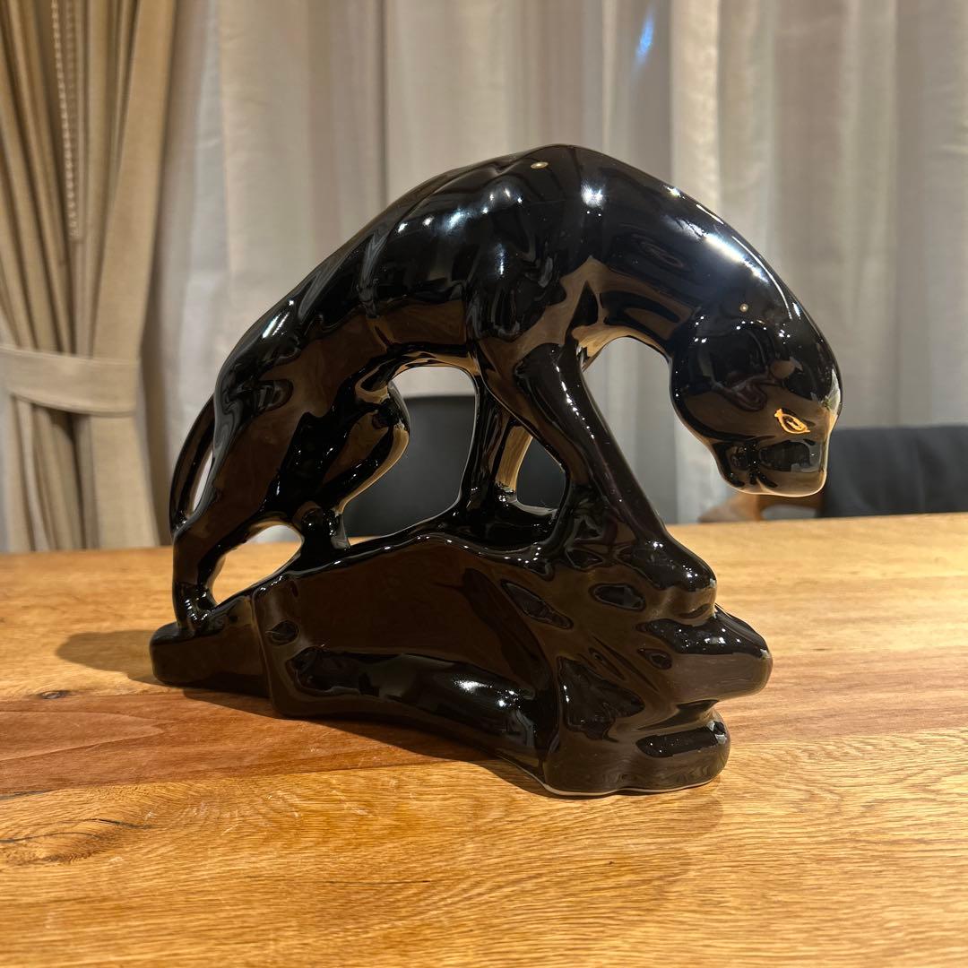 専用）★セラミック★黒豹★置物★ブラックパンサー★工芸品★インテリアヴィンテージ