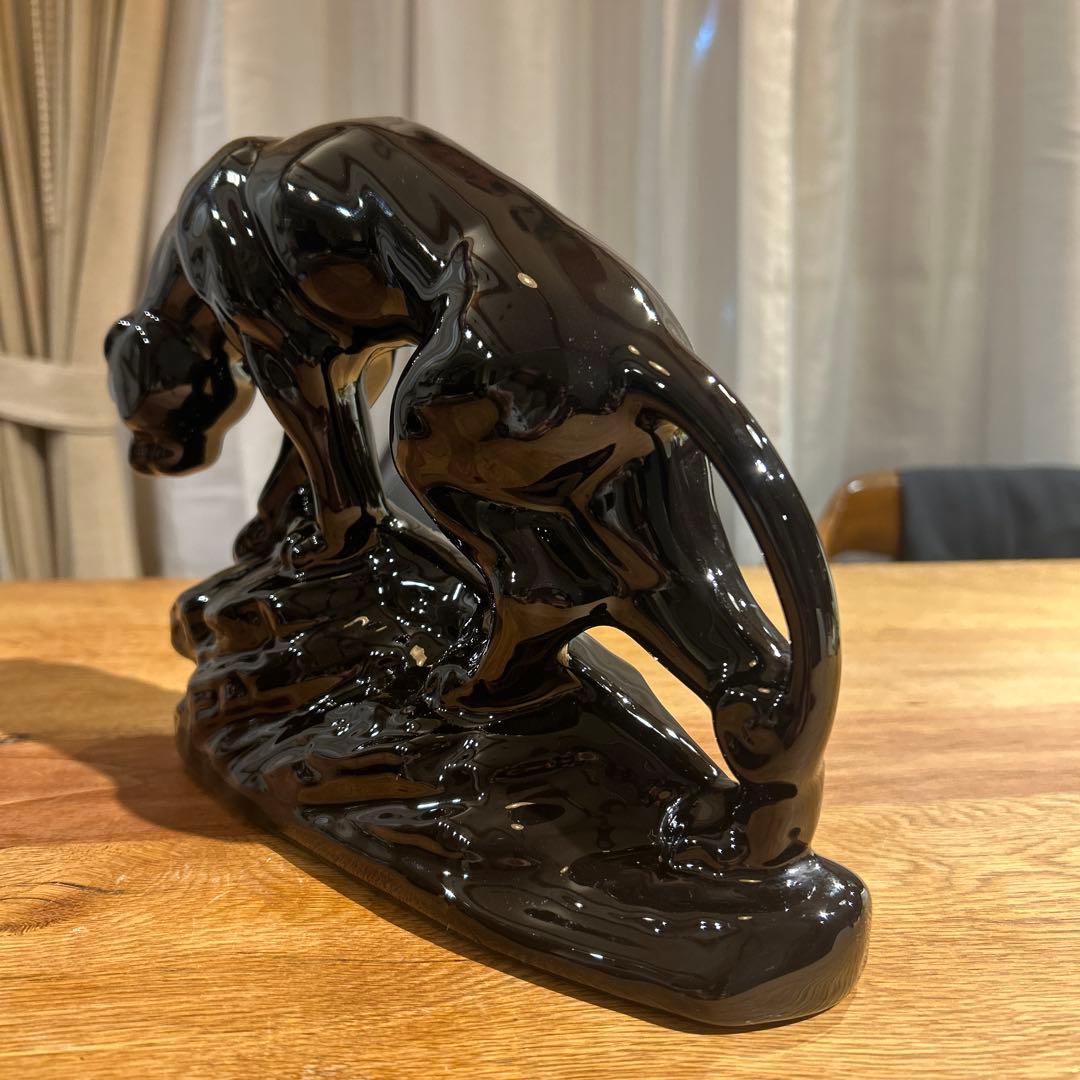 専用）★セラミック★黒豹★置物★ブラックパンサー★工芸品★インテリアヴィンテージ