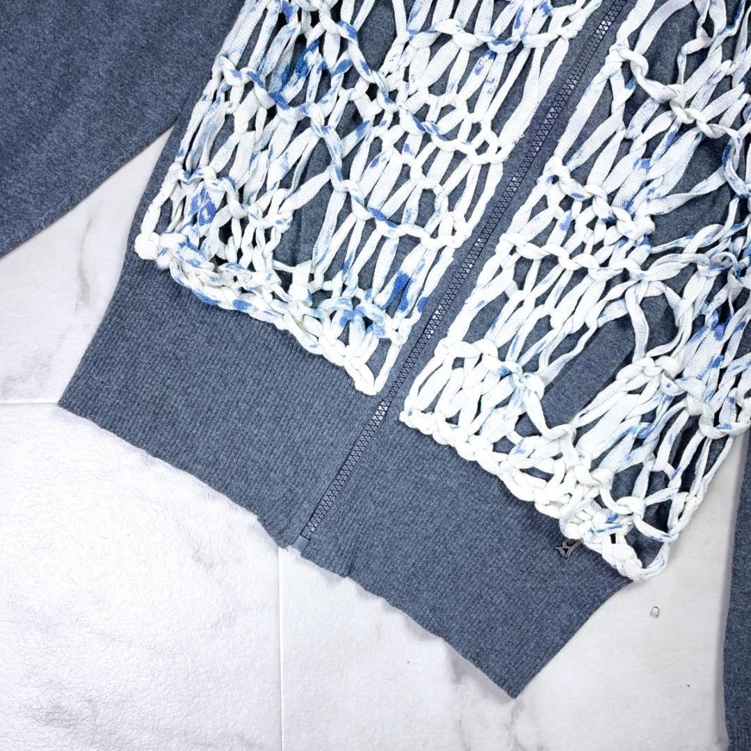 ジョンガリアーノ 編込デザインパーカー グレー サイズS*MD702