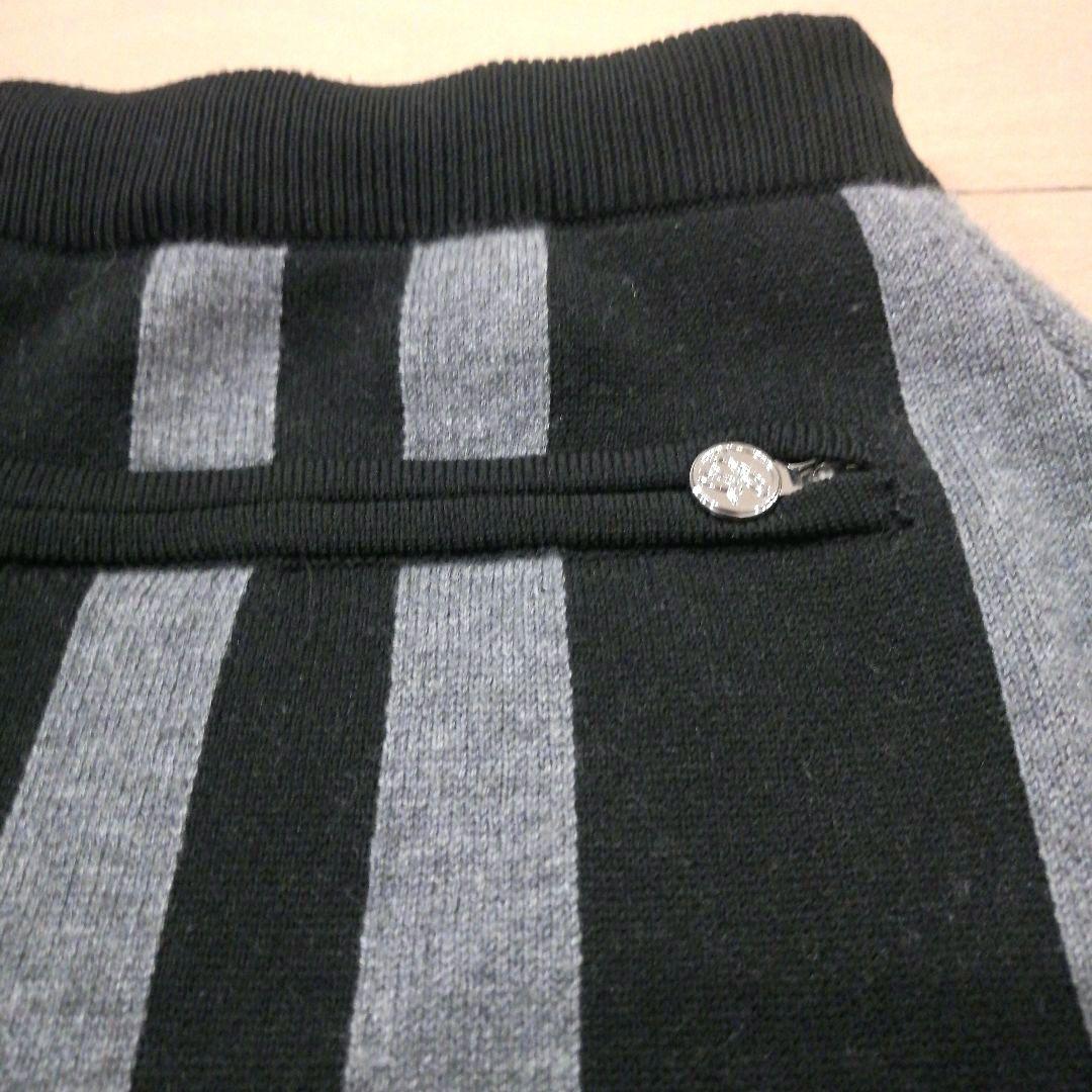 デサントゴルフ モックネック チェック柄ニット スカート セットアップ グレー