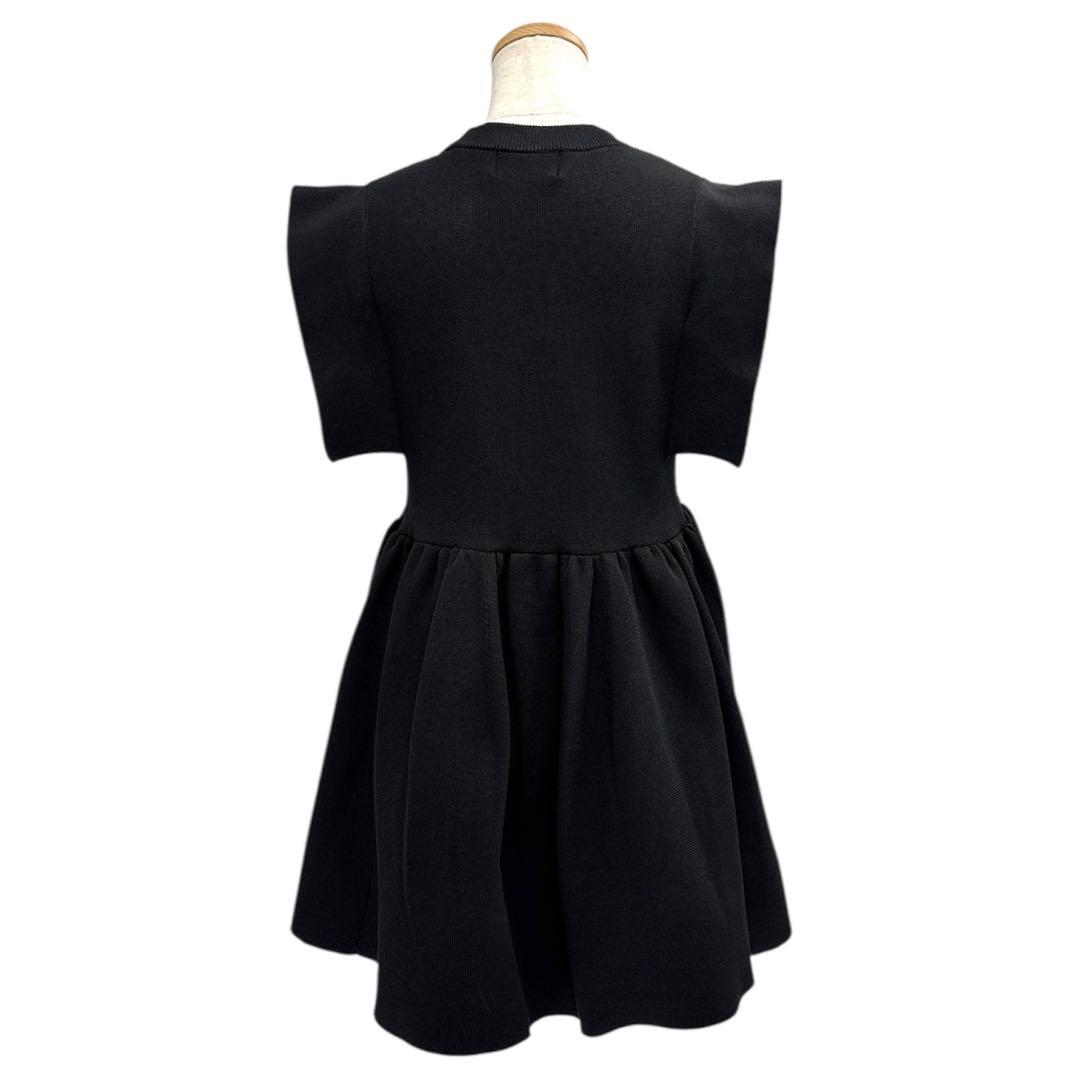 美品　クラネ　CLANE　スクエアスリーブギャザーニットトップス　1　ブラック