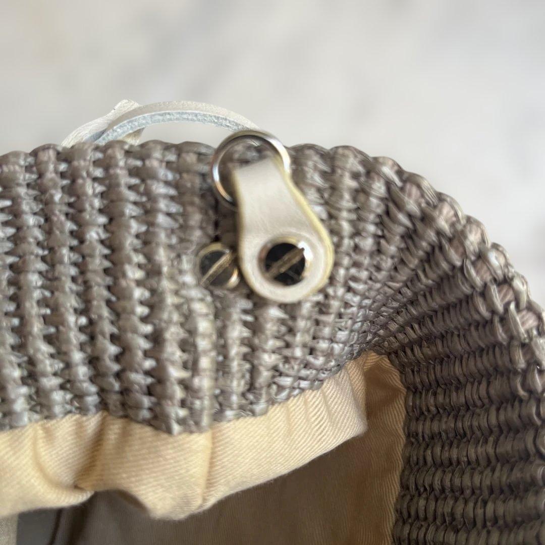 パ*ヤ様 MARCO MASI マルコマッシ巾着ショルダーバッグ ラフィア風×カ