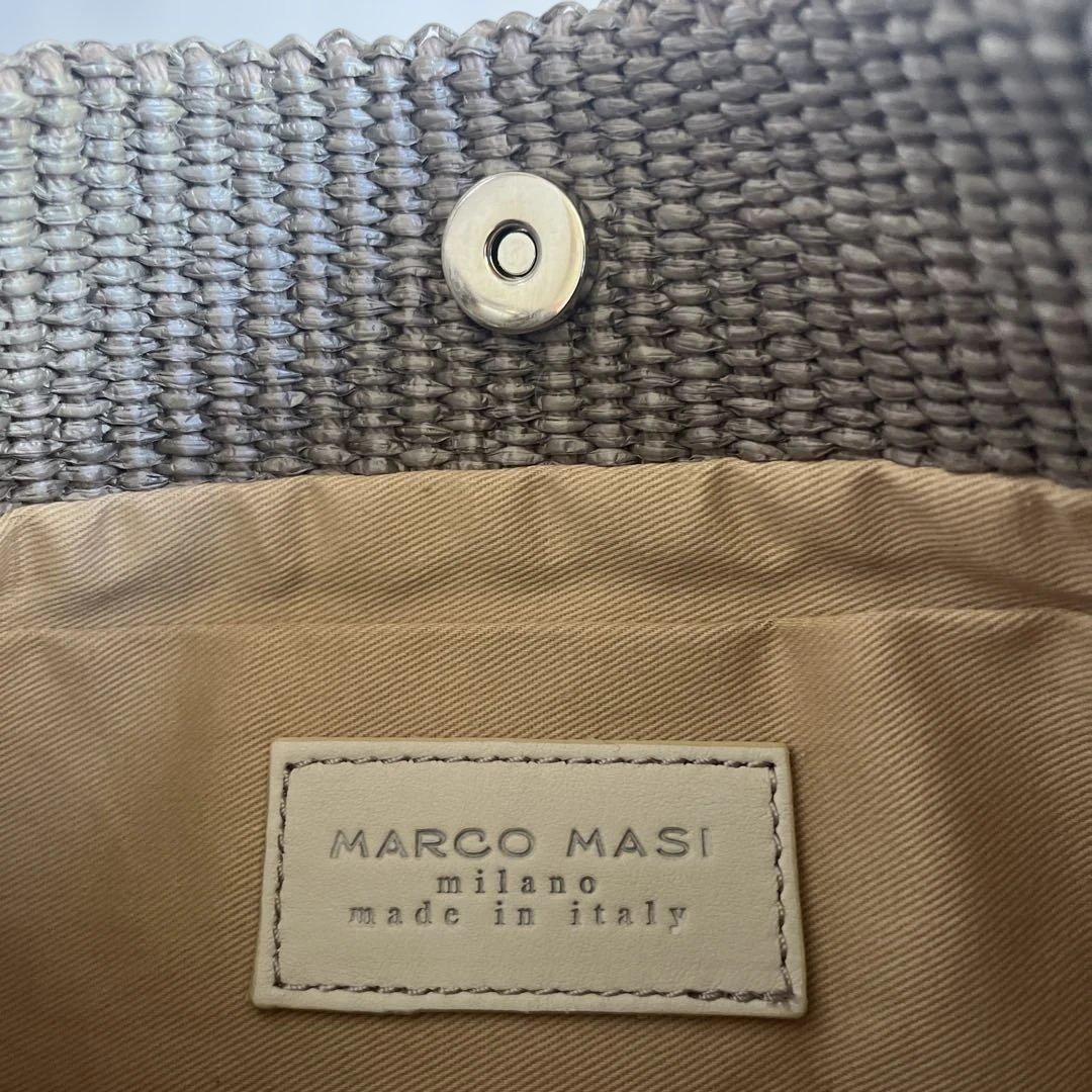 パ*ヤ様 MARCO MASI マルコマッシ巾着ショルダーバッグ ラフィア風×カ