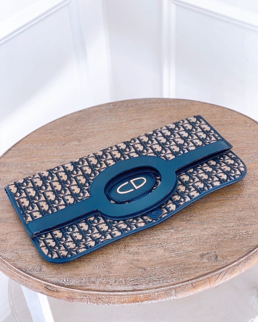【希少】ヴィンテージ DIOR トロッター クラッチバッグ トート ネイビー