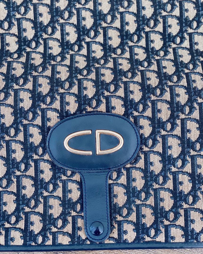 【希少】ヴィンテージ DIOR トロッター クラッチバッグ トート ネイビー