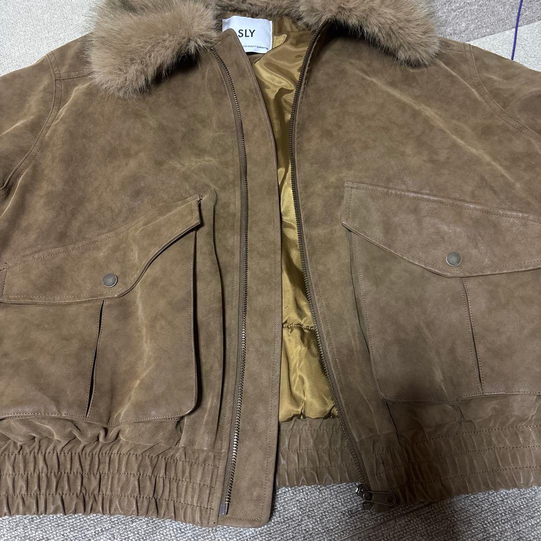 SLY WASHED PUFFER ブルゾン ブラウンカラー