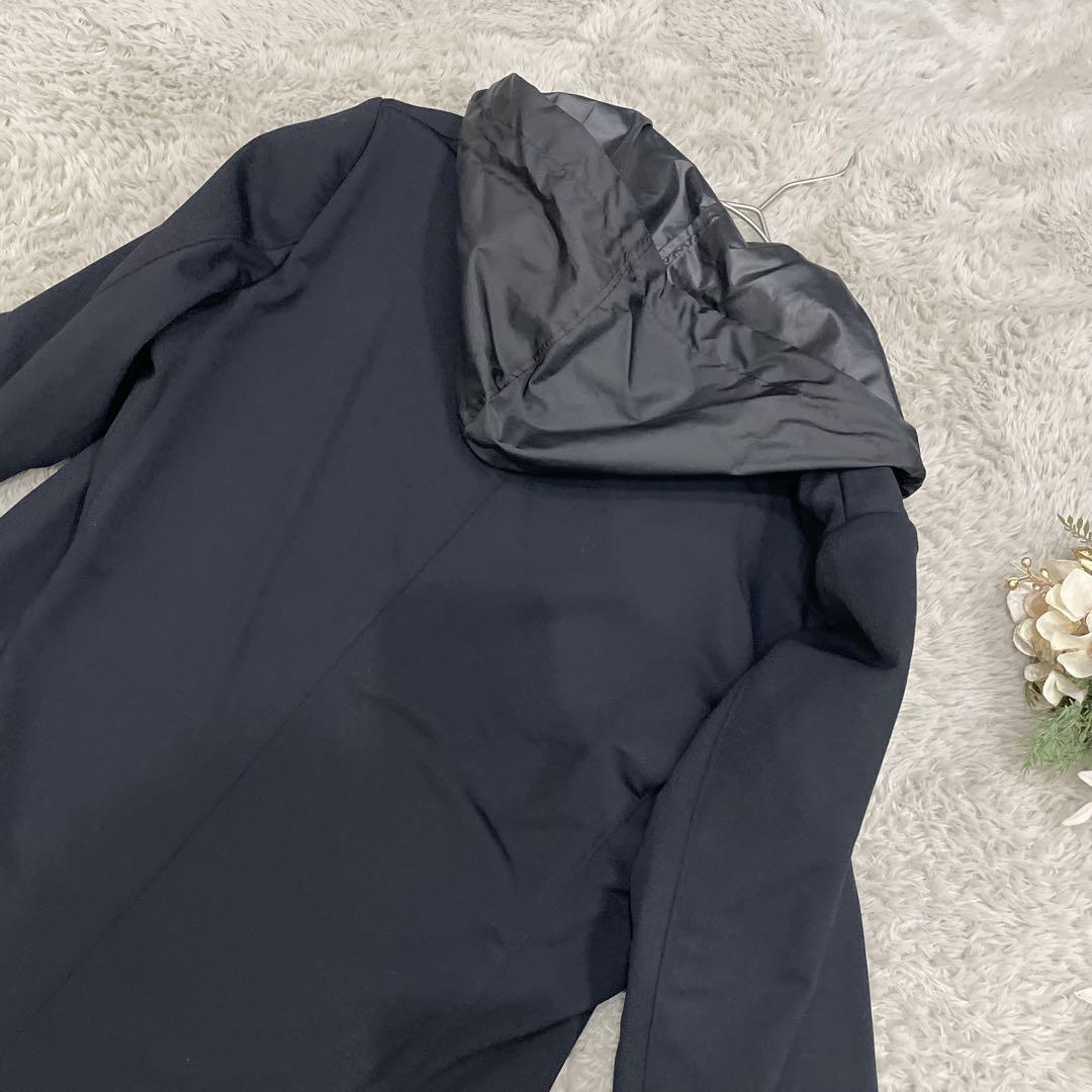 β MEN メンズジャケット　黒　ストレッチ　M フード取り外し可　お洒落