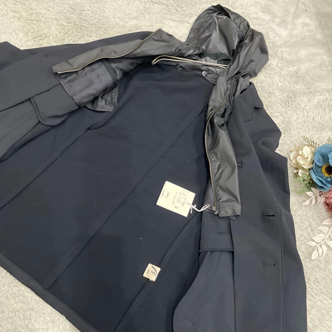 β MEN メンズジャケット　黒　ストレッチ　M フード取り外し可　お洒落