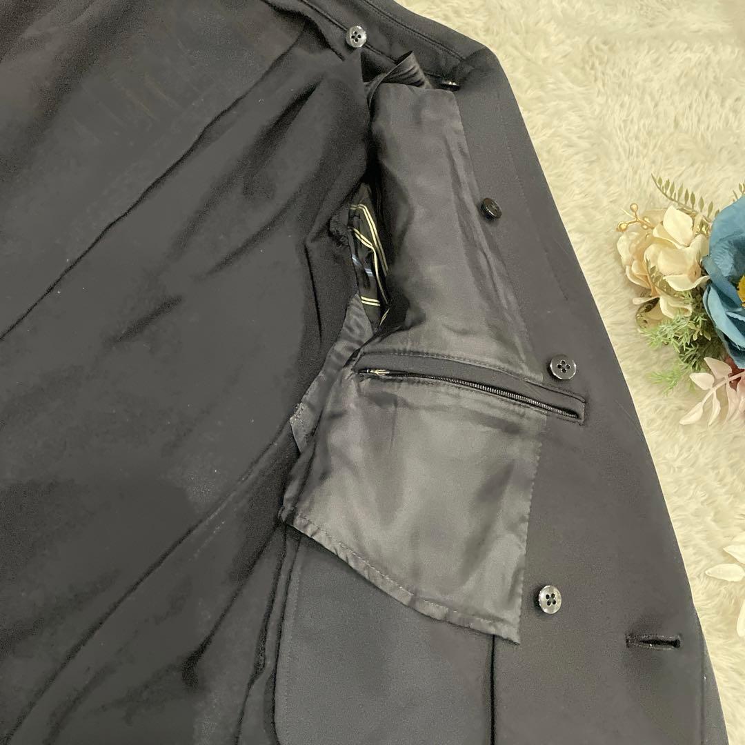 β MEN メンズジャケット　黒　ストレッチ　M フード取り外し可　お洒落