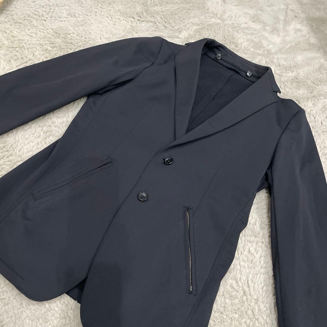 β MEN メンズジャケット　黒　ストレッチ　M フード取り外し可　お洒落