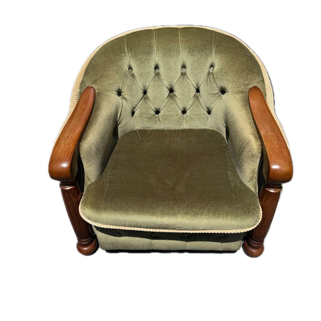 「美品」　高級品　送料込み　ナガノインテリア工業　1人がけソファ