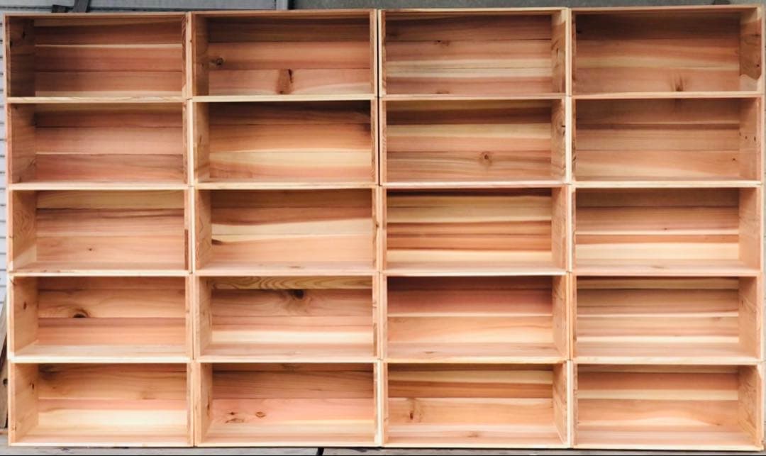 新品 蓋付 りんご箱 10箱 // 木箱 収納 運搬 ケース コンテナ 什器 台