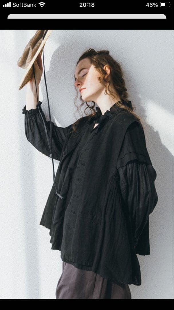 シクラメン⭐︎ネストローブ　リネンラミーフリル2wayブラウス2025