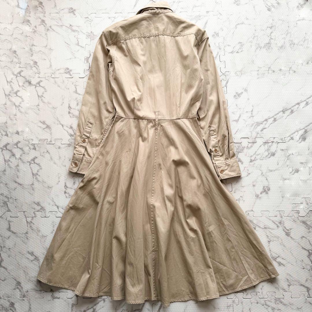 近年モデル✨ ポロラルフローレン シャツワンピース ロング丈 ロゴ刺繍 ML相当