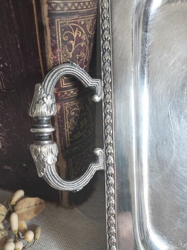 フランス アンティーク 装飾 銀メッキ　トレー 2点セット1900年