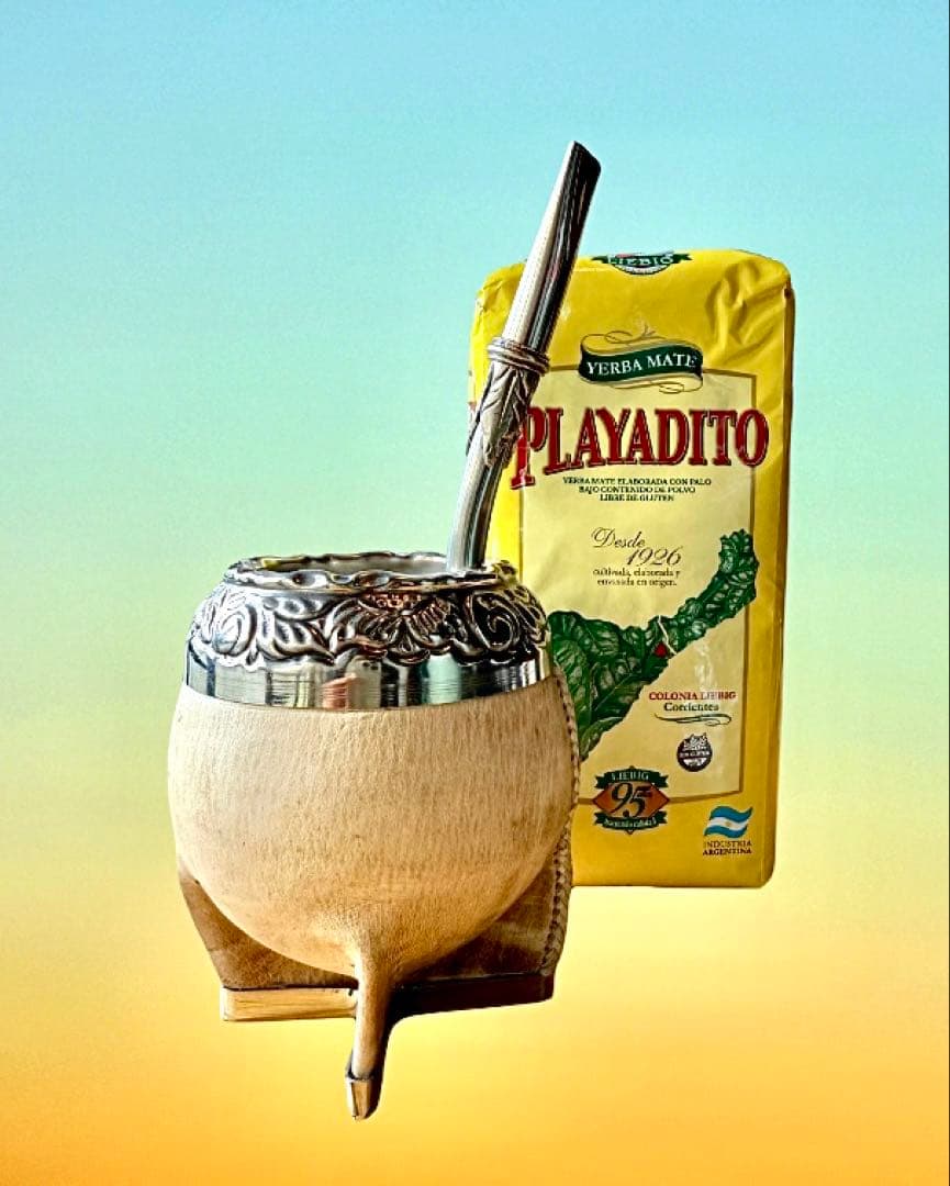 マテ壺、マテ茶、ストロ 3点セット