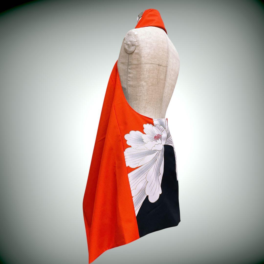 スクエア変型ジレ 着物リメイク リバーシブル フリーサイズ J71226