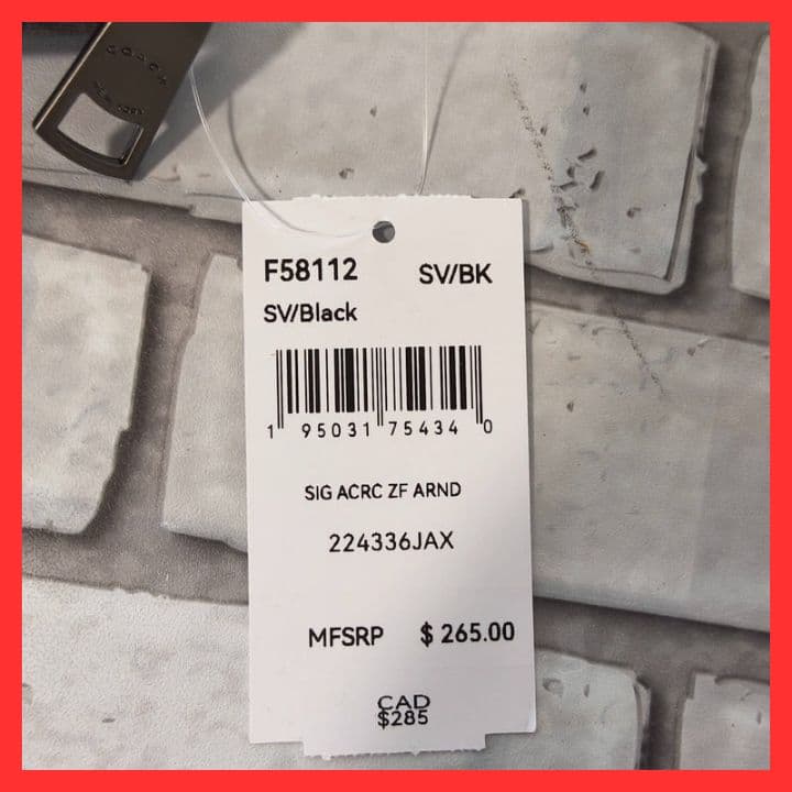 【新品未使用】COACH　長財布　F58112　SV/BK