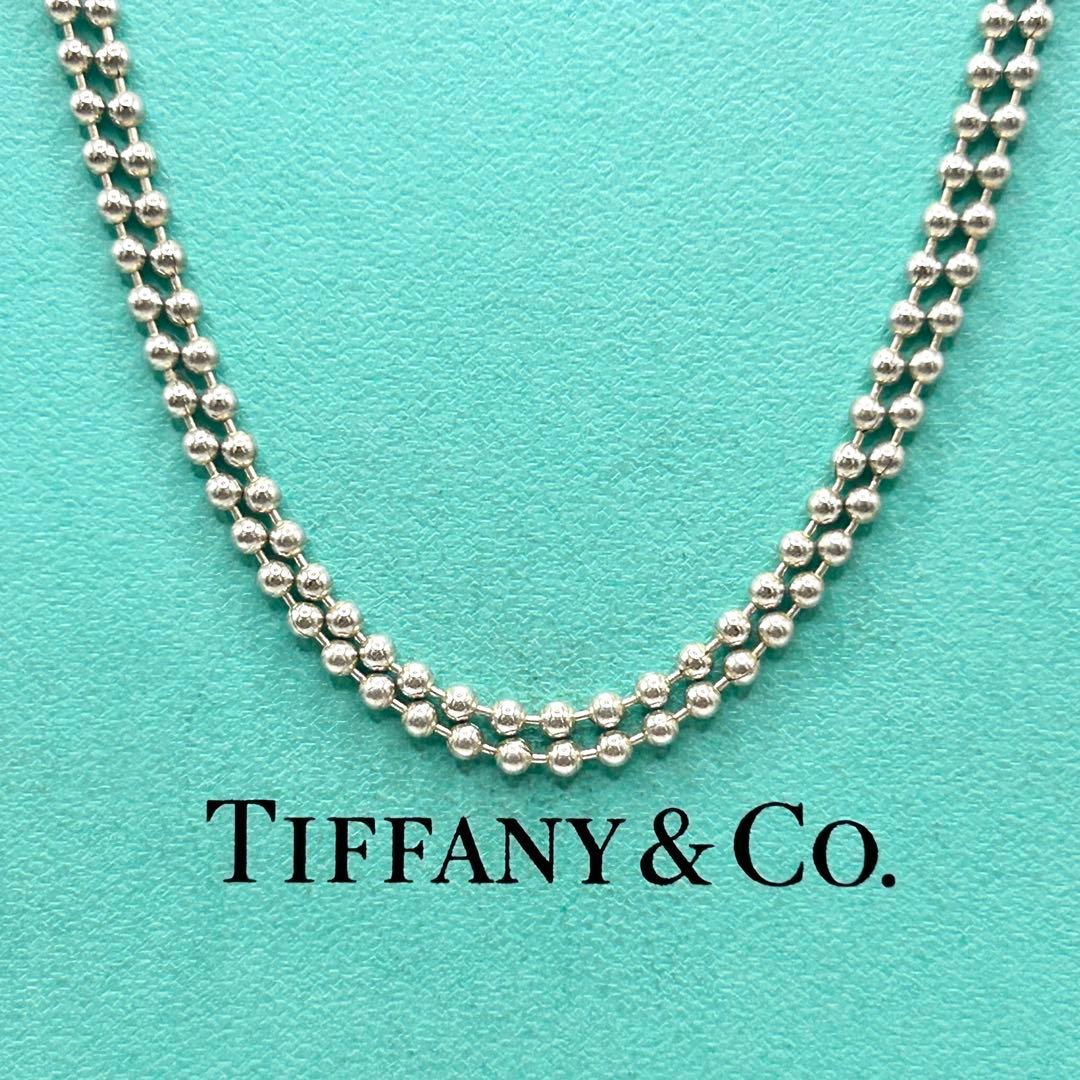 美品　ティファニー　ロング　ボールチェーン　ネックレス　シルバー　約88cm