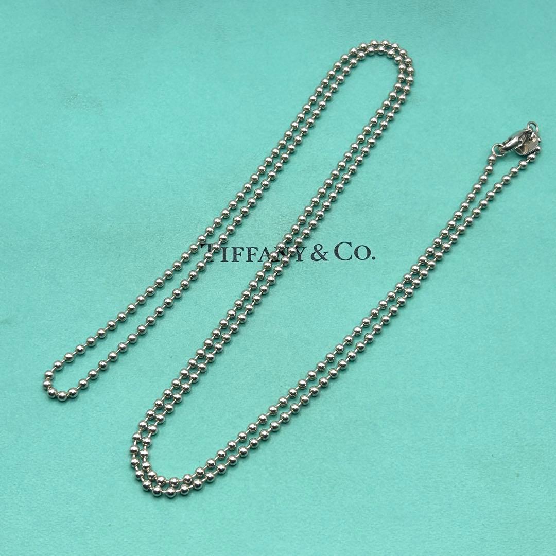 美品　ティファニー　ロング　ボールチェーン　ネックレス　シルバー　約88cm