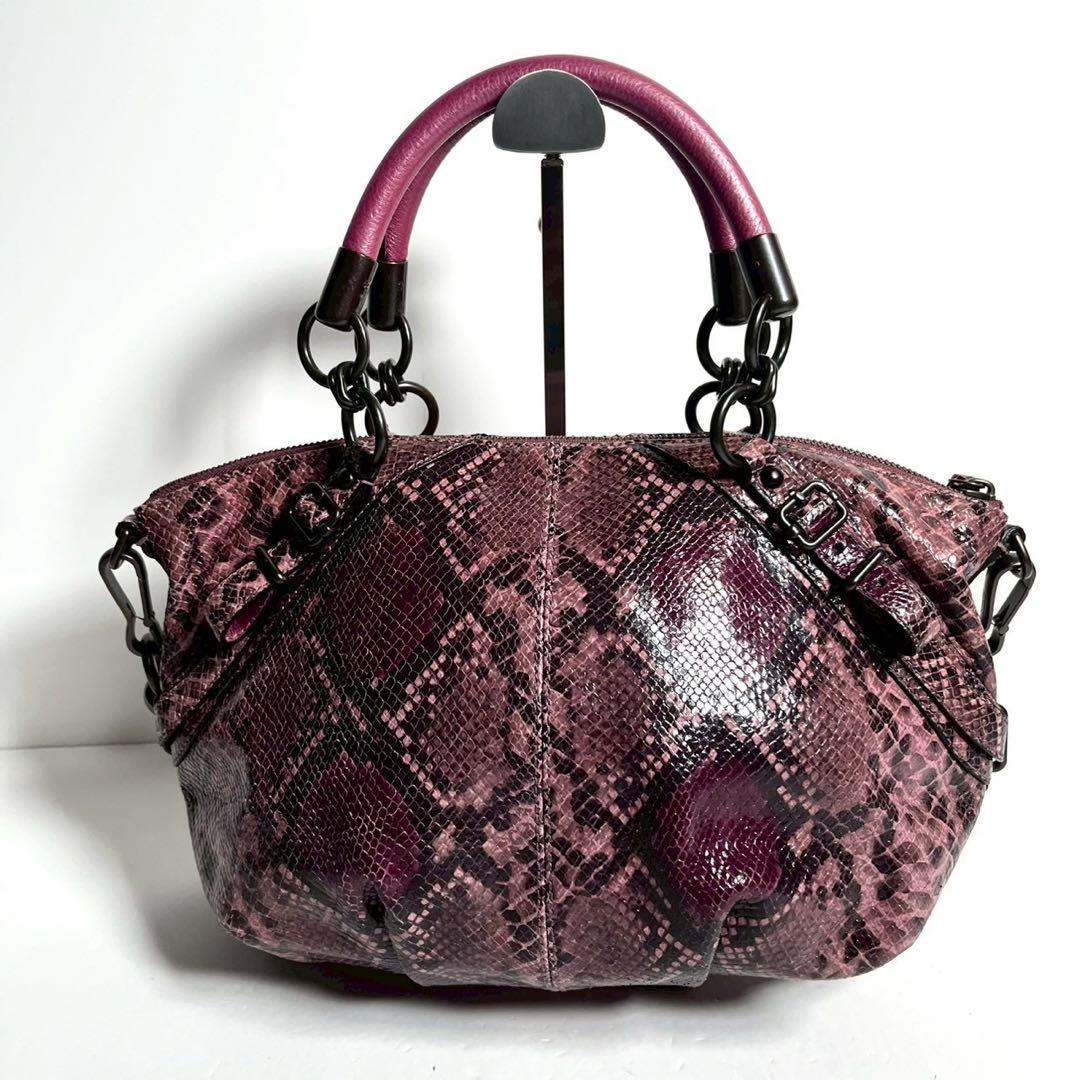 【極美品・使用感少ない】コーチ マディソン 2way パイソン柄 チェーンバッグ