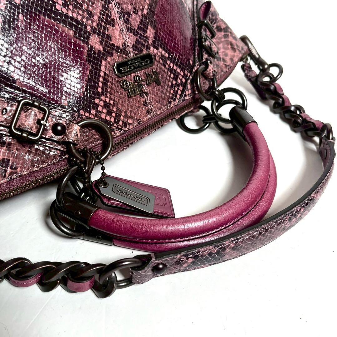 【極美品・使用感少ない】コーチ マディソン 2way パイソン柄 チェーンバッグ