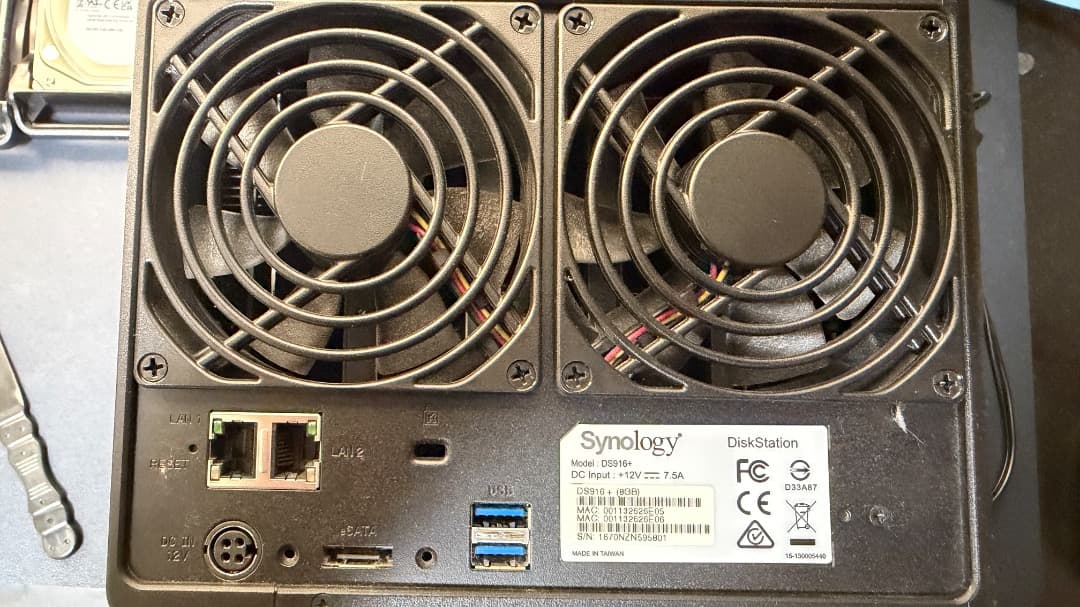 Synology DS916+ NAS 8GBメモリ DSM7.3.2対応