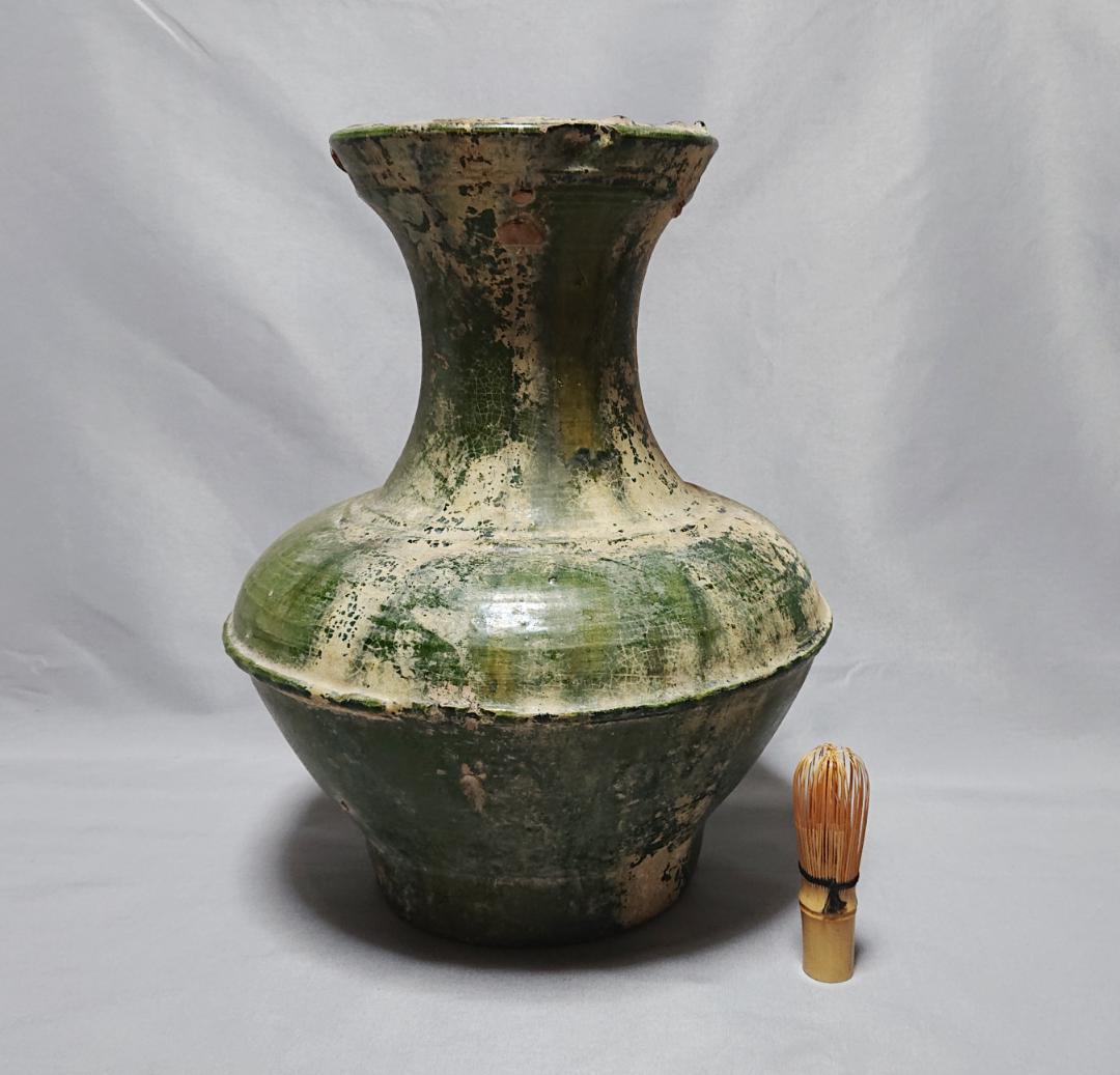コレクター収集品　東漢時代　緑釉　大壷（31cm）