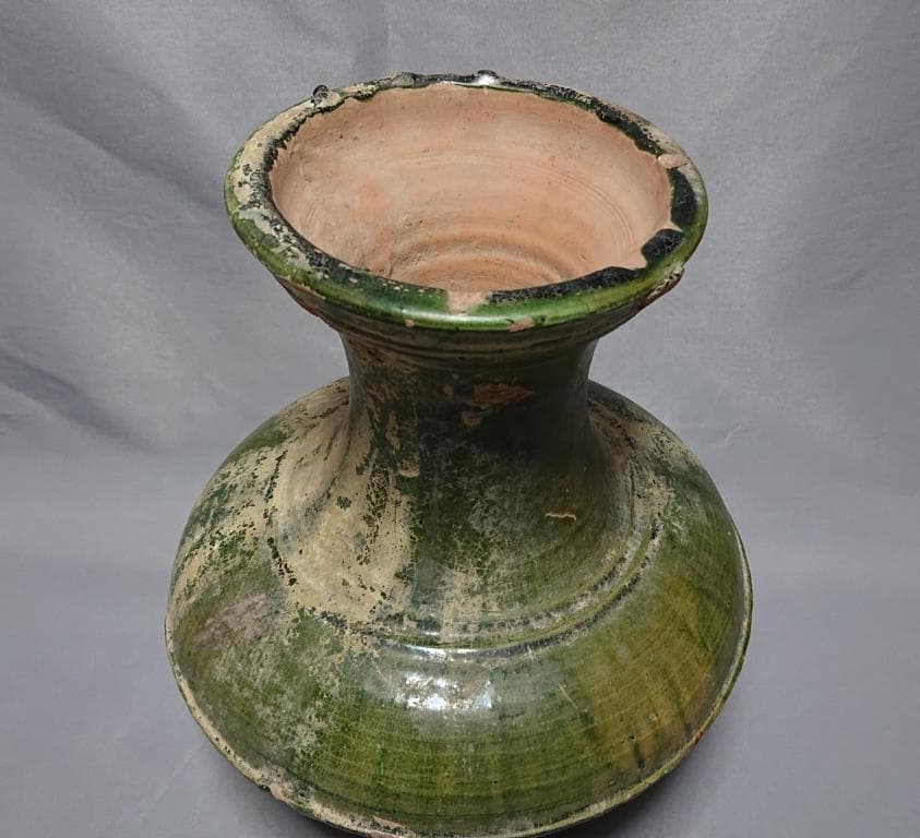 コレクター収集品　東漢時代　緑釉　大壷（31cm）