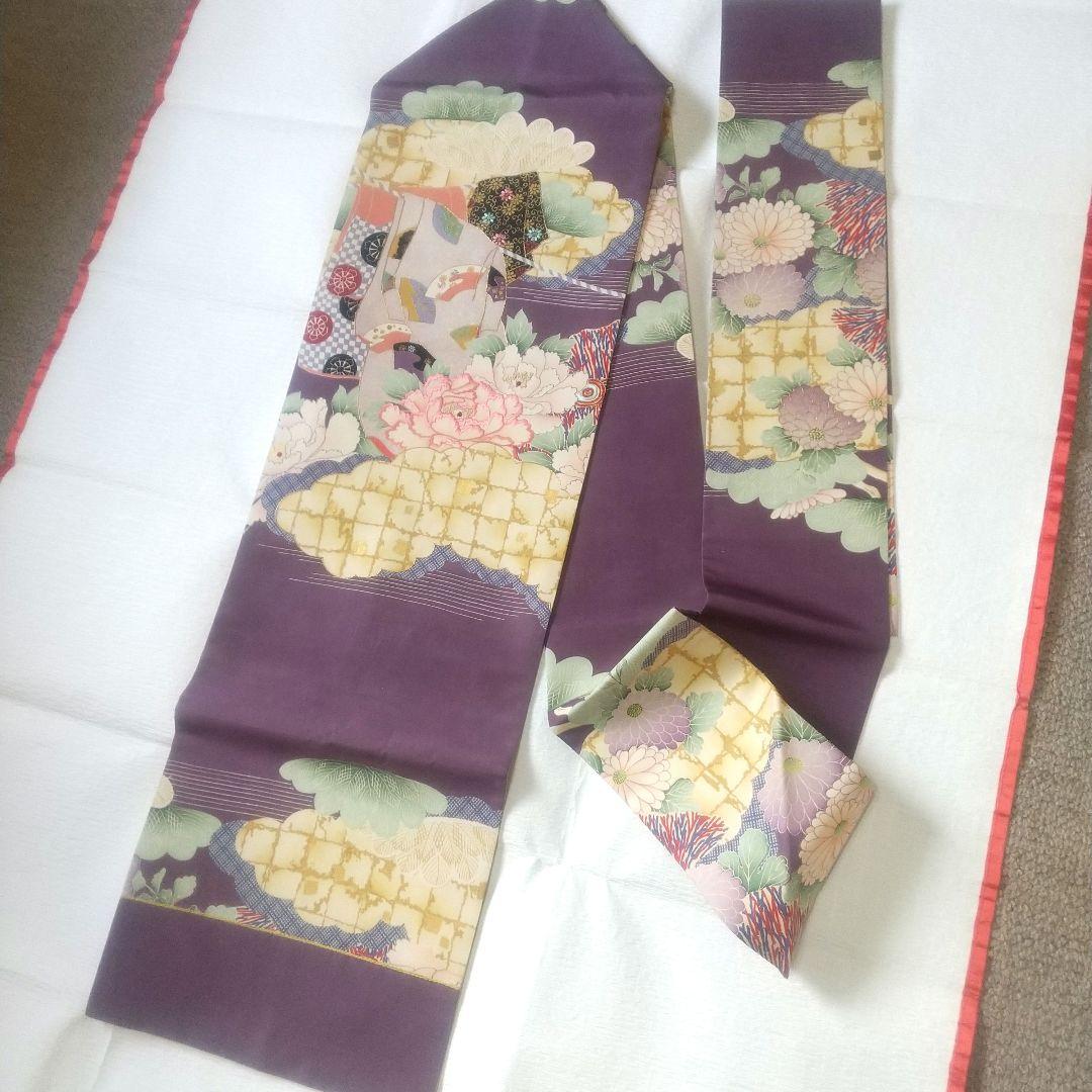アンティーク 正絹 名古屋帯 牡丹 美品