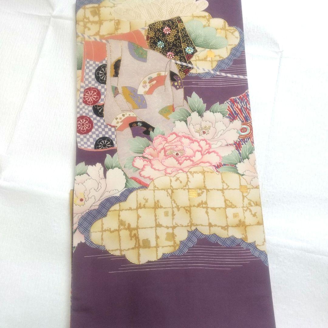 アンティーク 正絹 名古屋帯 牡丹 美品