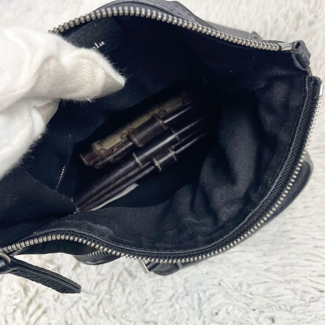 美品 メゾンマルジェラ レザー 2WAY ショルダーバッグ 5ac ブラック