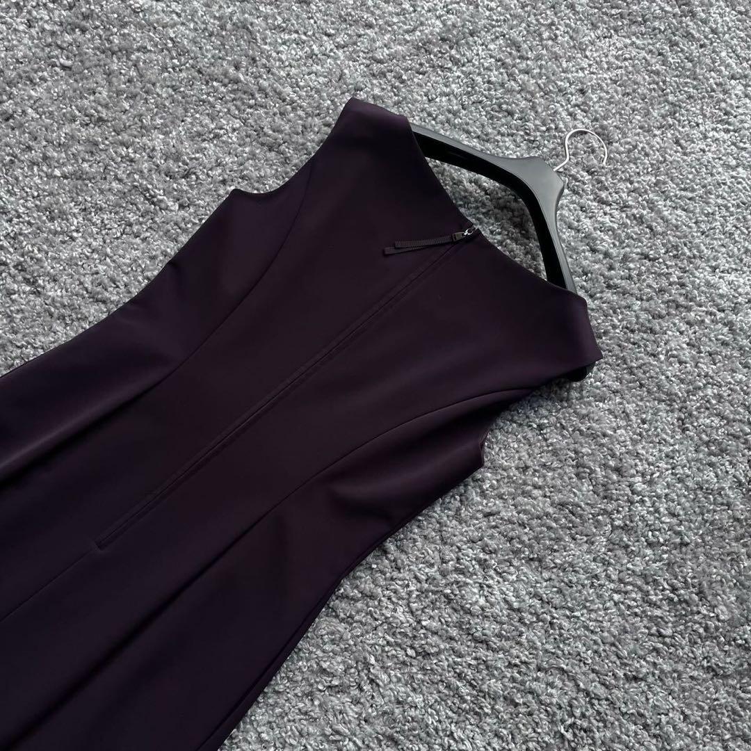 FOXEY NY 40 ダークパープル デコルテカット ワンピース