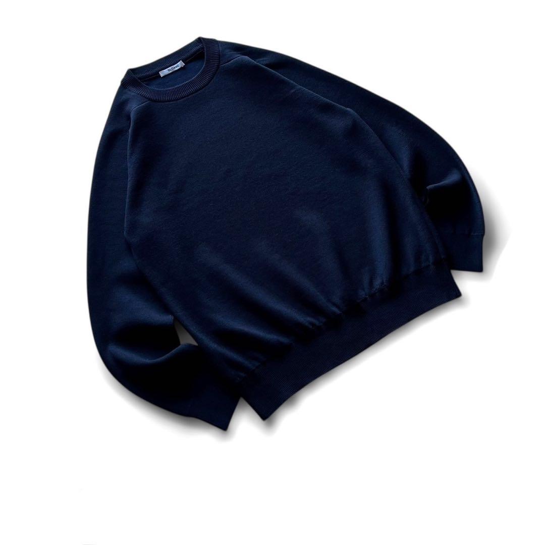 【美品】SLOANE/12Gダブルフェイス天竺クルーネック/ネイビー