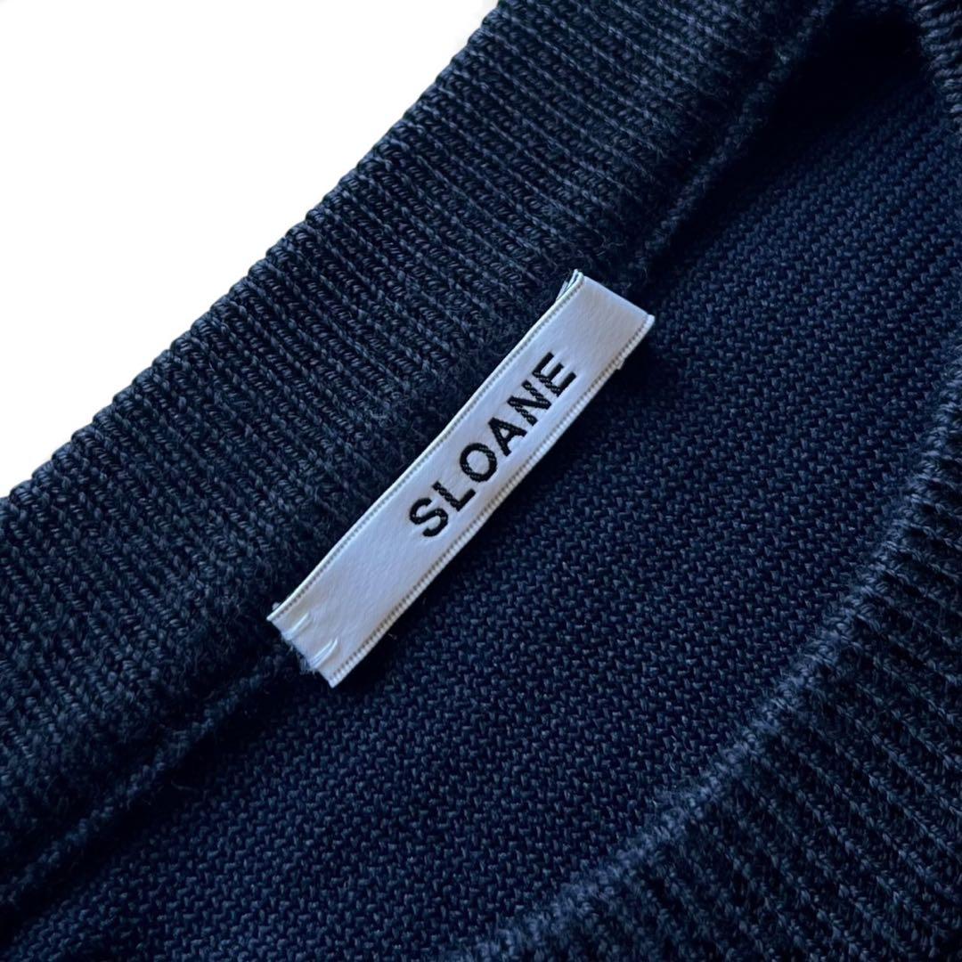 【美品】SLOANE/12Gダブルフェイス天竺クルーネック/ネイビー