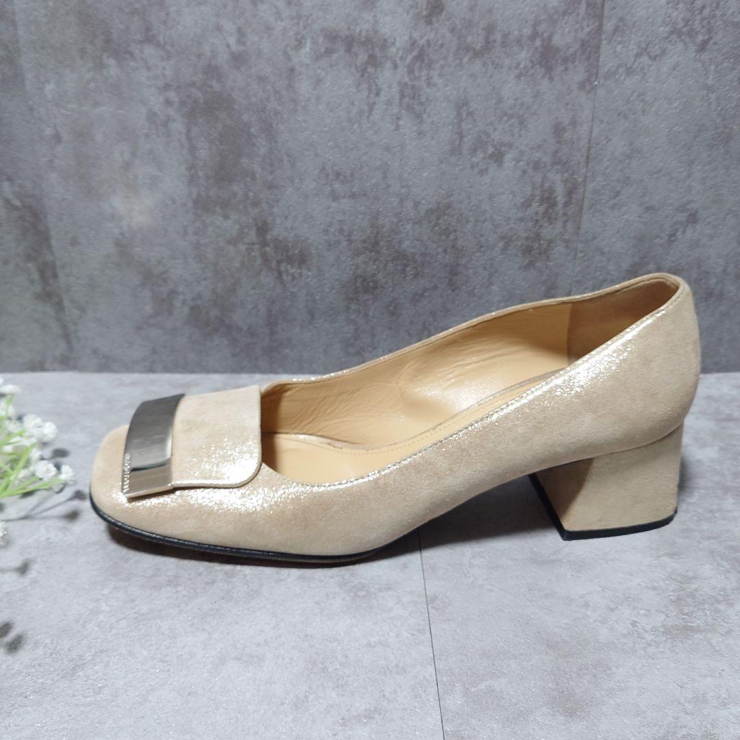 セルジオロッシ　スクエアトゥ　バックル　フラットシューズ　SR1　高級　23.5