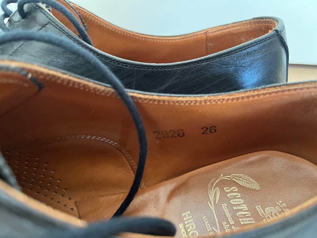 SCOTCH GRAIN 撥水カーフ 黒 26cm ストレートチップ