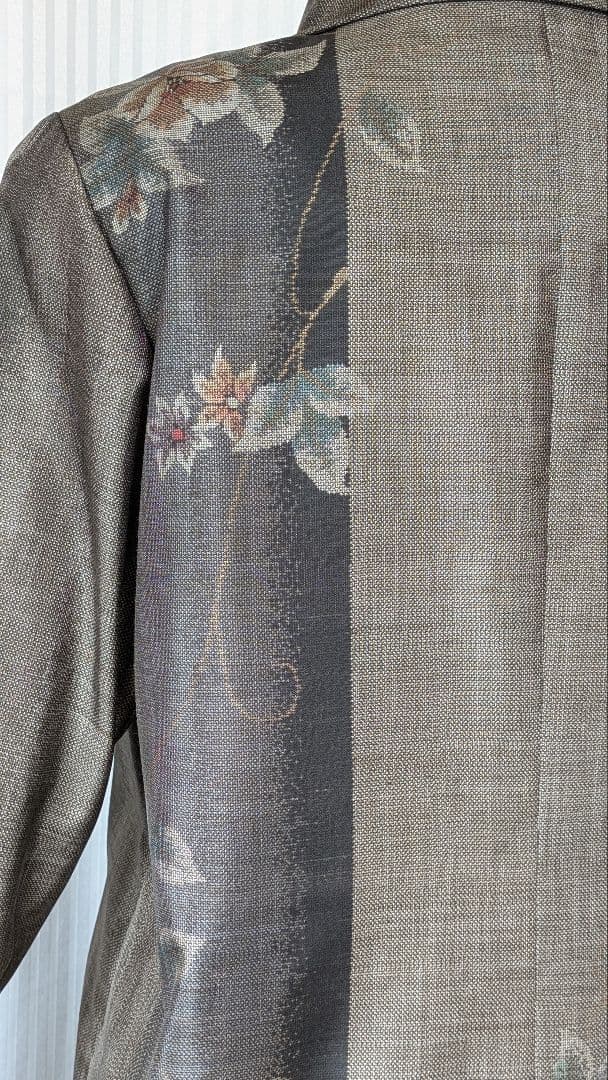 No242 大島紬着物リメイク ９マルキ大島紬重ね襟ワンピ （被りタイプ）