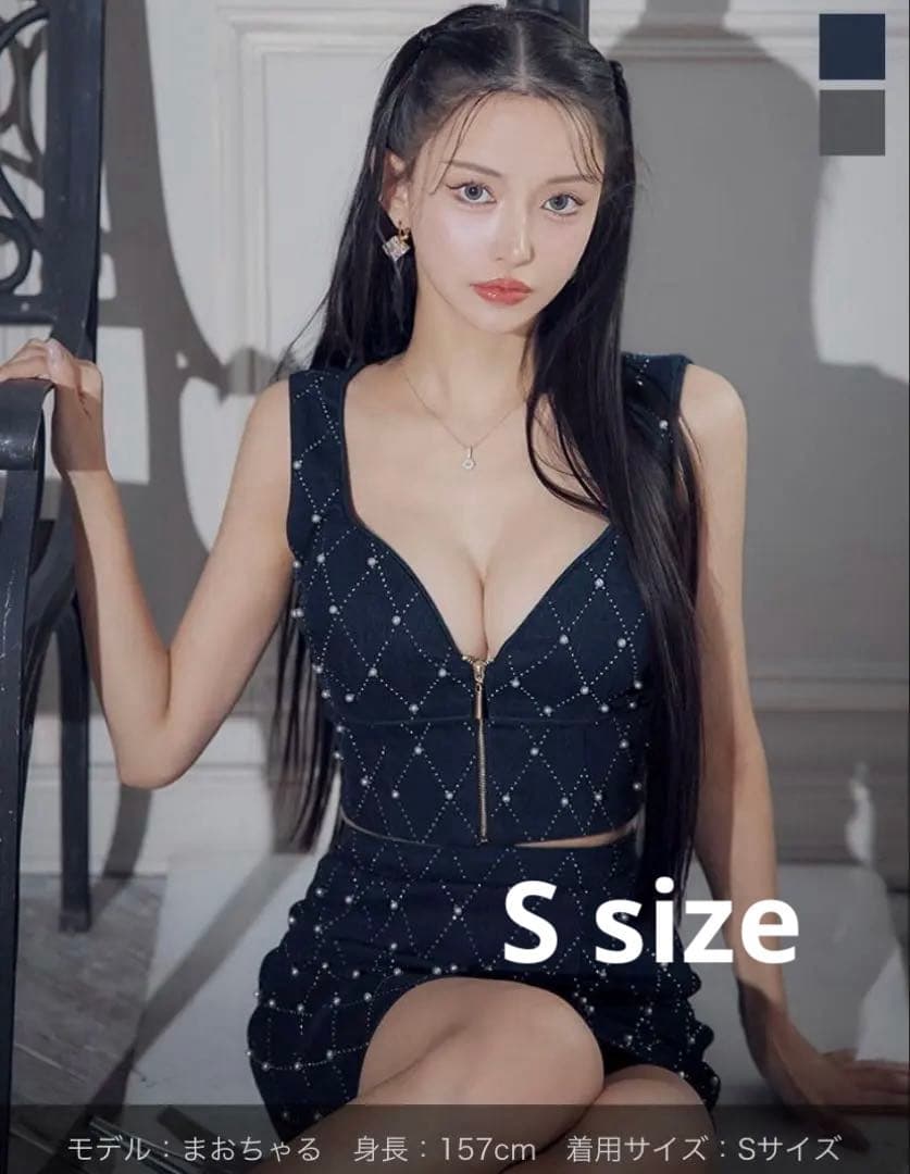 新品　JEWELS 格子柄セットアップ タイト ミニドレス キャバドレス S