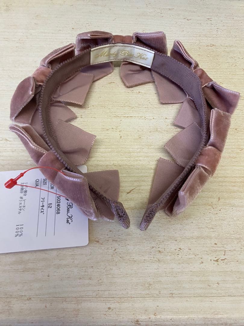 メロディバスケット　リボンいっぱいカチューシャ ベルベット　モーヴ