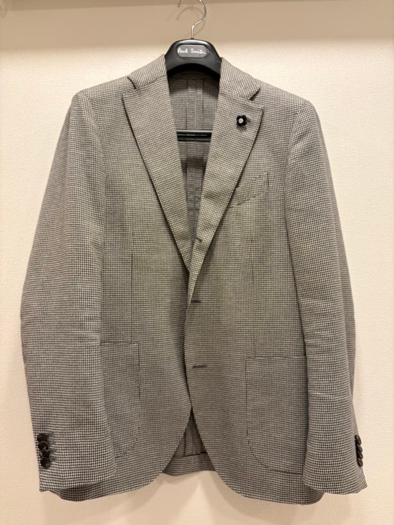 LARDINI 千鳥格子柄 テーラードジャケット size46