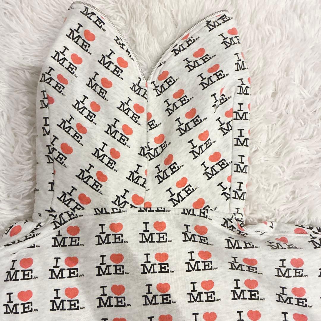 Ashley Williams パーカー I ♡ ME バタフライ 総柄 L