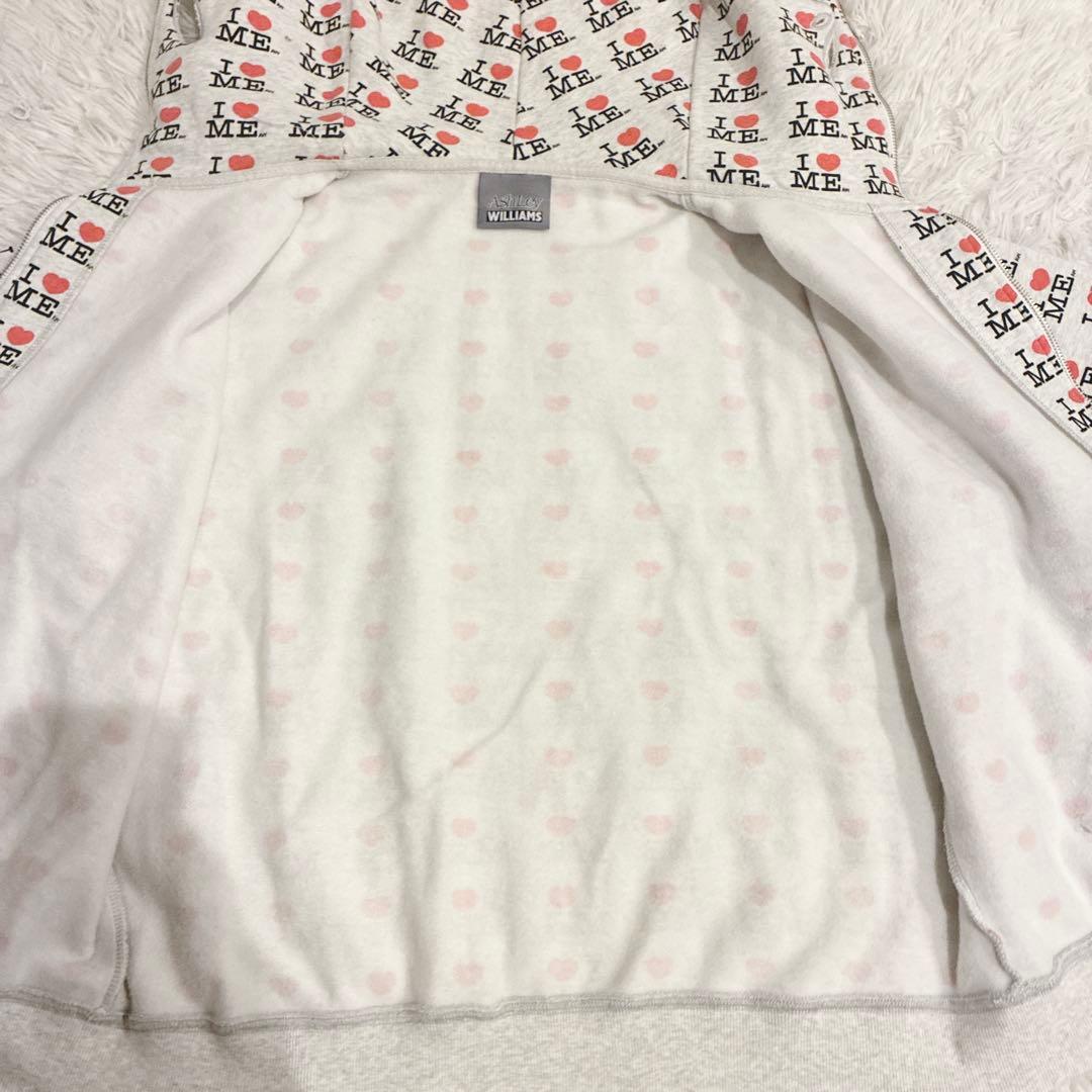 Ashley Williams パーカー I ♡ ME バタフライ 総柄 L