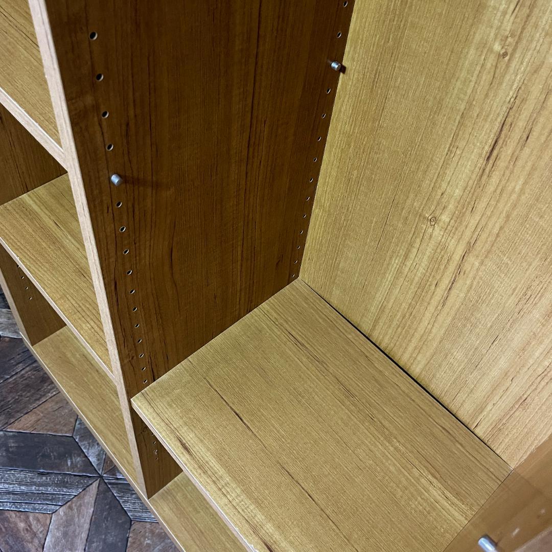 本棚 棚板高さ調整可 3列3段 2台 木目 ライトブラウン オープンシェルフ